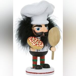 Chef Nutcracker with Pizza and Paddle Kurt Adler 8" Hollywood Pizza Guy Nwt